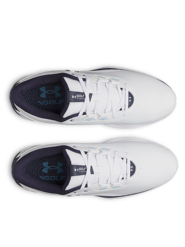 Under Armour Drive Fade 2 SL Golf Shoes - White/Metallic Silver