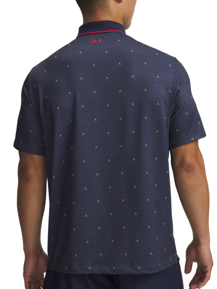 Under Armour Drive Hazard Polo - Midnight Navy/Washed Navy/Red