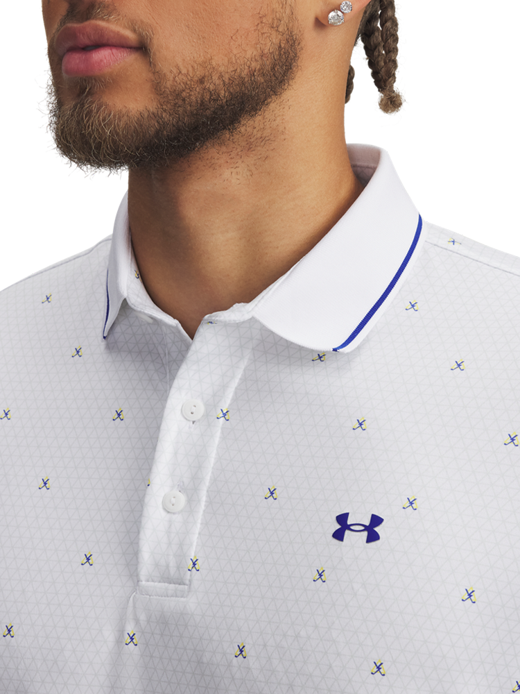 Under Armour Drive Hazard Polo - White/Halo Grey/Royal