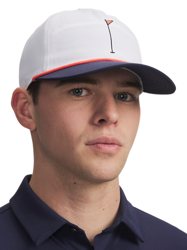 Under Armour Drive Nylon PM37 Snapback Cap - White/Midnight Navy