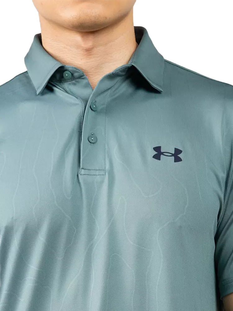 Under Armour Playoff 3.0 Printed Polo - Jasper Blue/Midnight Navy