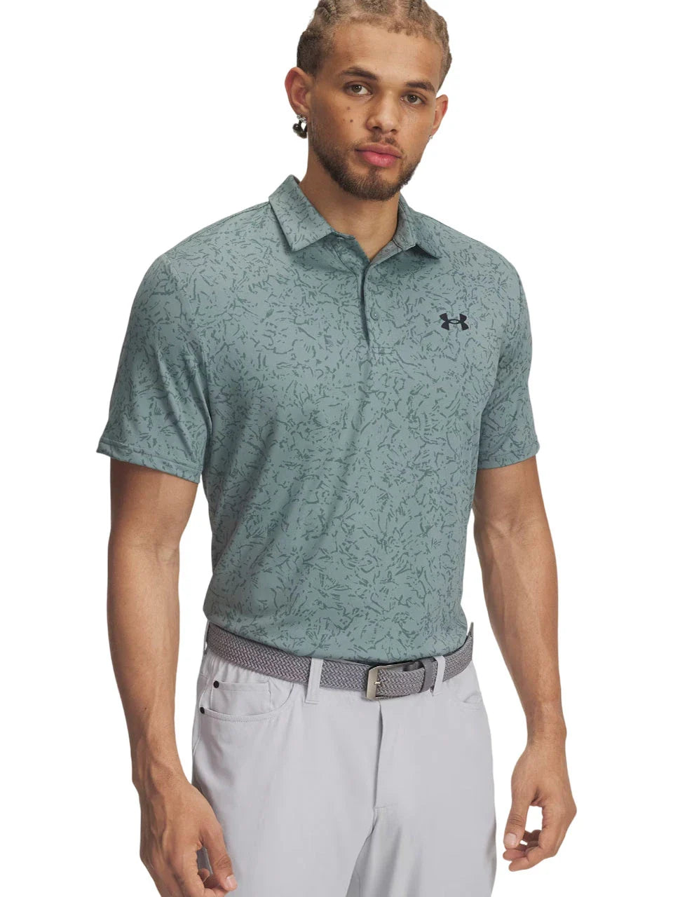 Under Armour Playoff 3.0 Printed Polo - Serpentine/Jasper Blue/Midnight Navy
