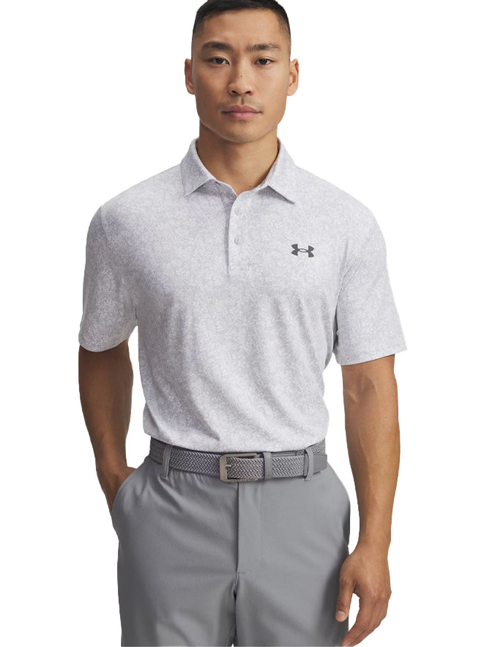 Under Armour Playoff 3.0 Printed Polo - White/Halo Grey/Castlerock