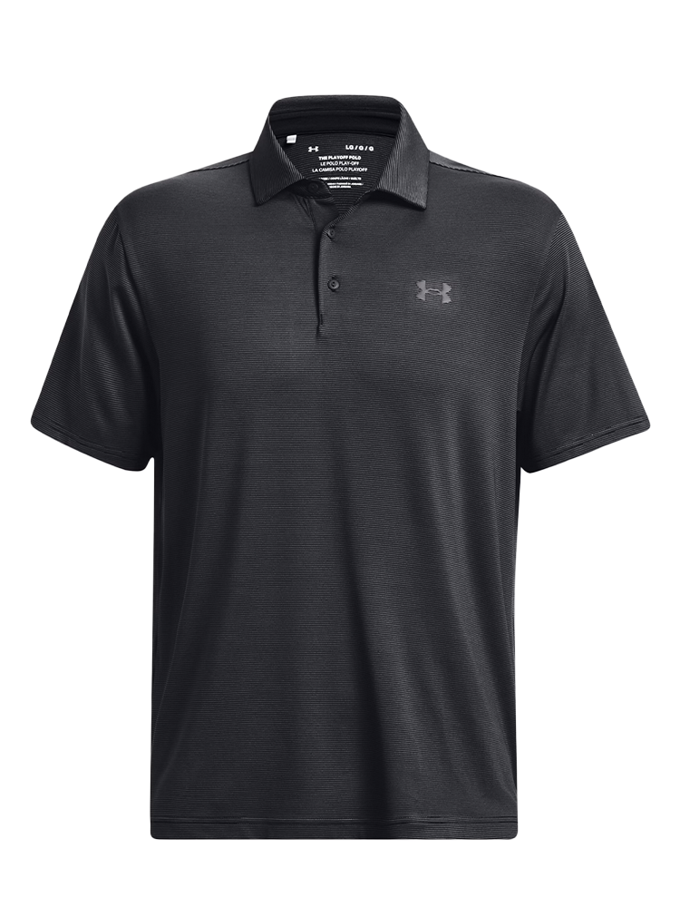 Under Armour Playoff 3.0 Stripe Polo - Black/Pitch Grey