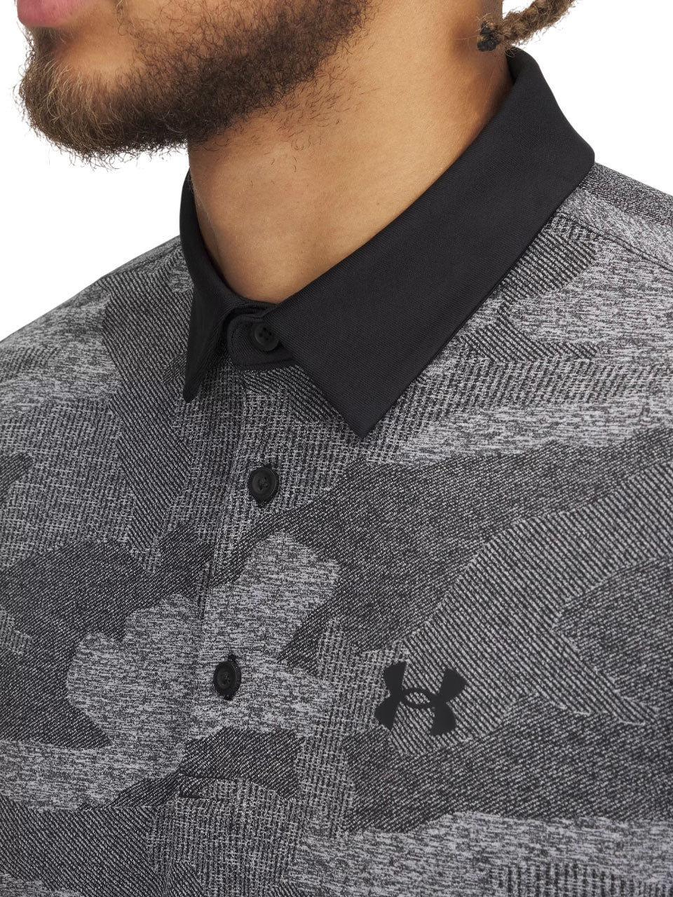 Under Armour Playoff Camo Jacquard Polo - Black/White