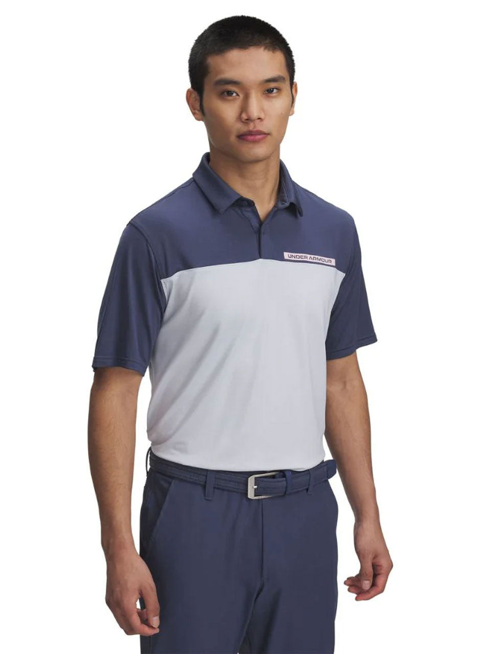 Under Armour T2G Colour Block Polo - Downpour Grey/Halo Grey/Prime Pink