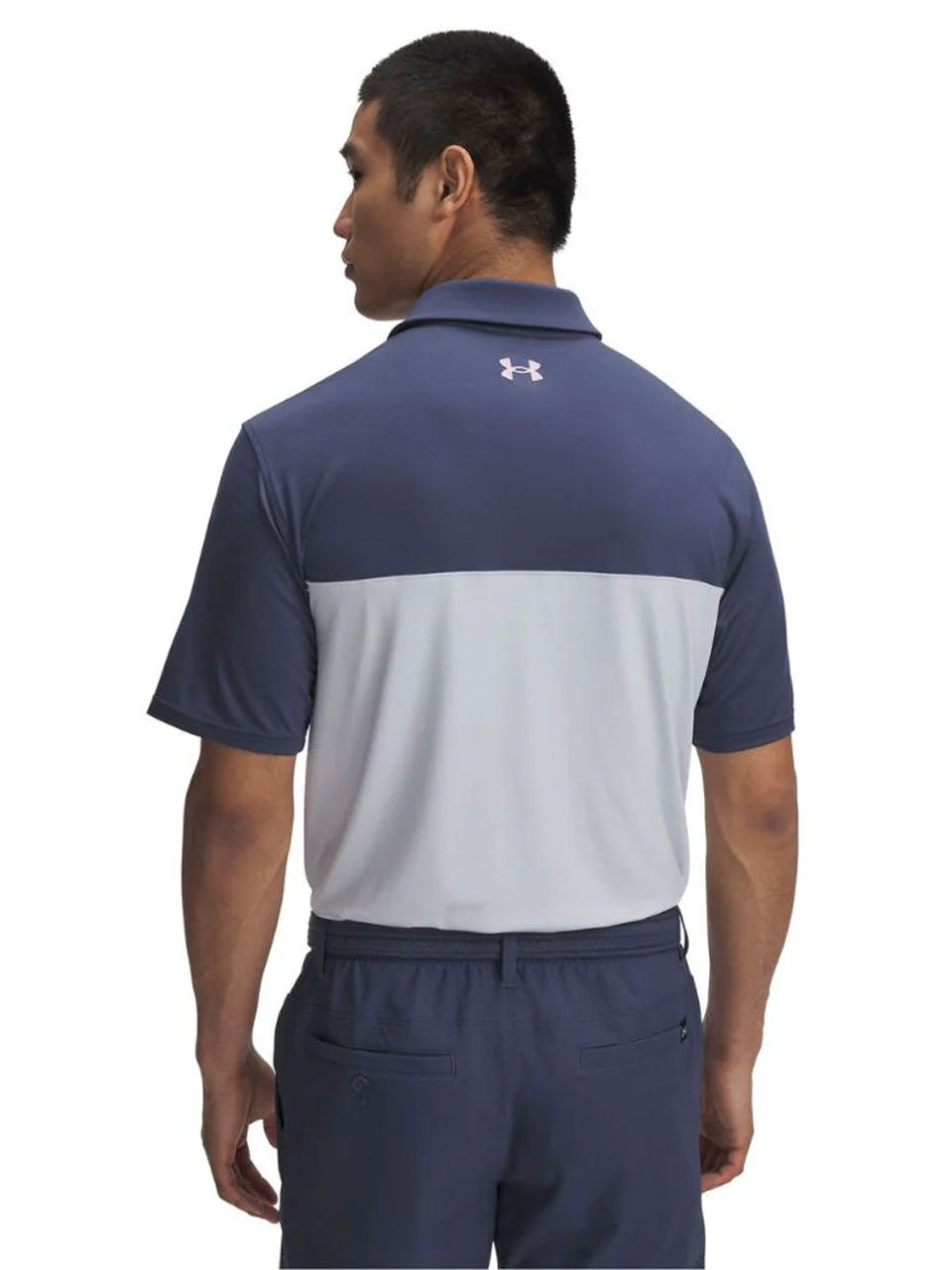 Under Armour T2G Colour Block Polo - Downpour Grey/Halo Grey/Prime Pink