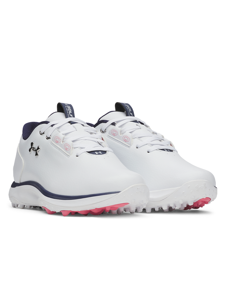 Under Armour Women's Drive Fade 2 SL Golf Shoes - White/Metallic Silver