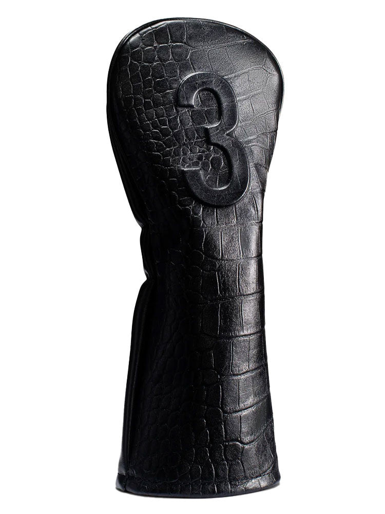 Vessel Lux Embosse Headcover - Croc Black