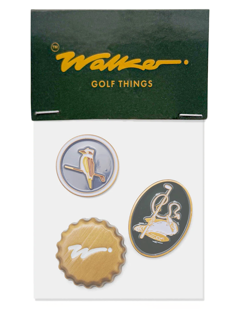 Walker Golf Things Ball Marker 3-Pack 'The Hunter' - Antique Brushed Gold