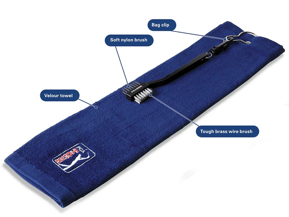 PGA Tour Towel & Club Brush Set