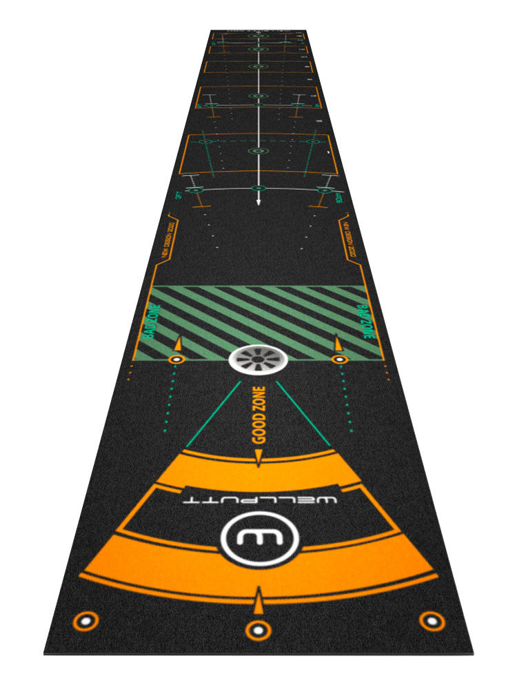 WellPutt 13ft Putting Mat - Black