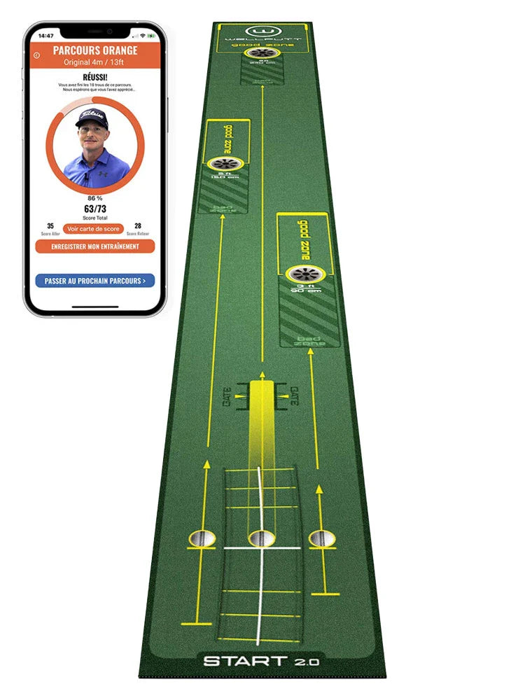 WellPutt Start 2.0 3m Putting Mat - Green