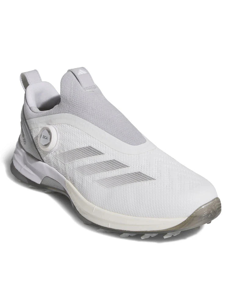 adidas Adizero ZG BOA Spikeless Golf Shoes - Ftwr White/Silver Met./Solid Grey