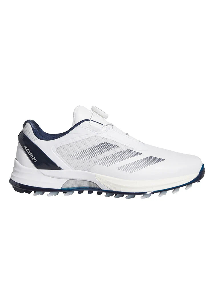adidas Adizero ZG Lo BOA Spikeless Golf Shoes - Cloud White/Night Indigo/Silver