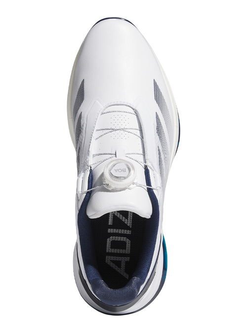 adidas Adizero ZG Lo BOA Spikeless Golf Shoes - Cloud White/Night Indigo/Silver