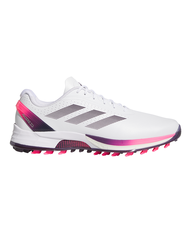 adidas Adizero ZG Spikeless Golf Shoes - Ftwr White/Aurora Plum/Shock Pink