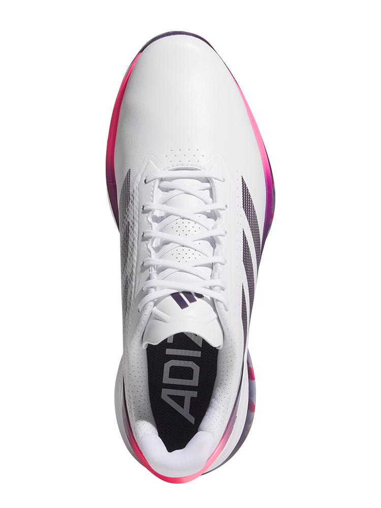 adidas Adizero ZG Spikeless Golf Shoes - Ftwr White/Aurora Plum/Shock Pink