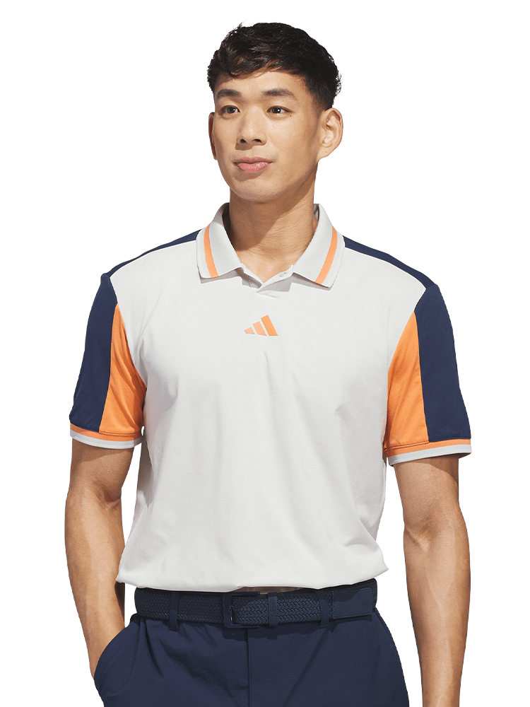 adidas Beyond The Course Vent Knit Polo Shirt - Orbit Grey/Collegiate Navy