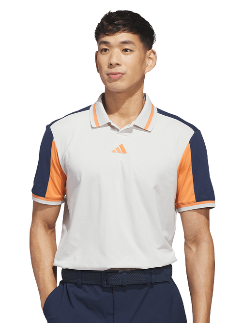 adidas Beyond The Course Vent Knit Polo Shirt - Orbit Grey/Collegiate Navy
