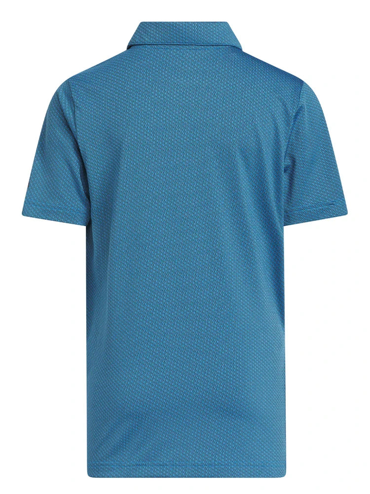 adidas Boys Textured Short Sleeve Polo - Lucid Ray Blue