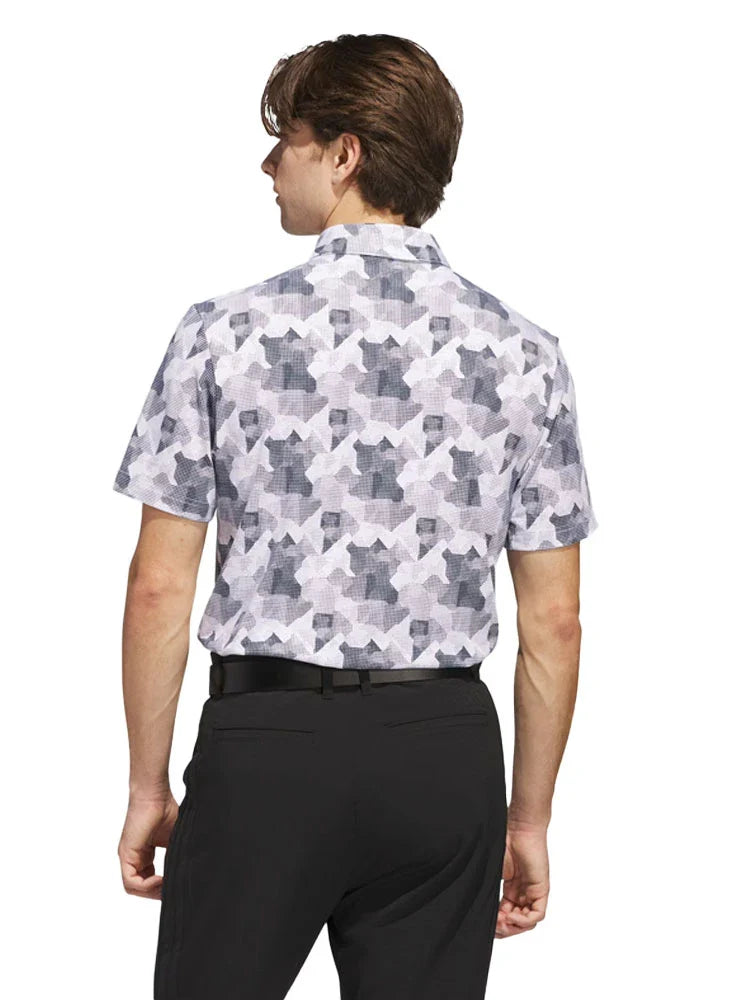 adidas Go-To Printed Polo Shirt - White/Collegiate Navy