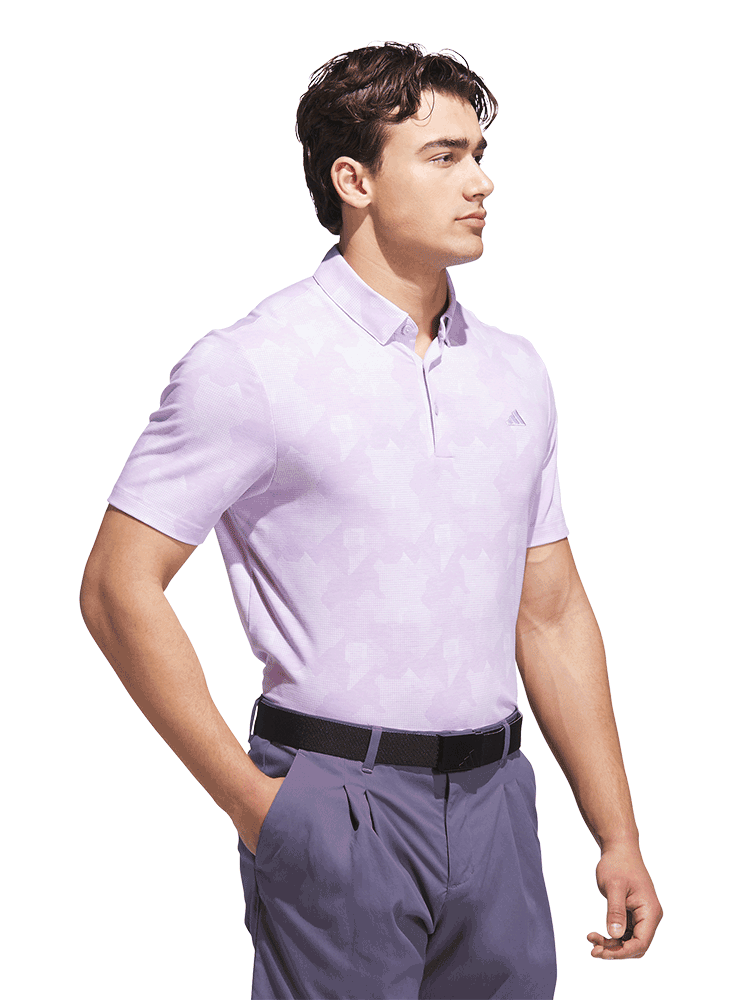 adidas Go-To Printed Polo Shirt - Powder Plum/White