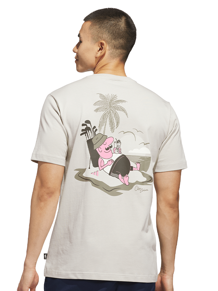 adidas Golf Chip in Paradise Graphic T-Shirt - Wonder Alumina