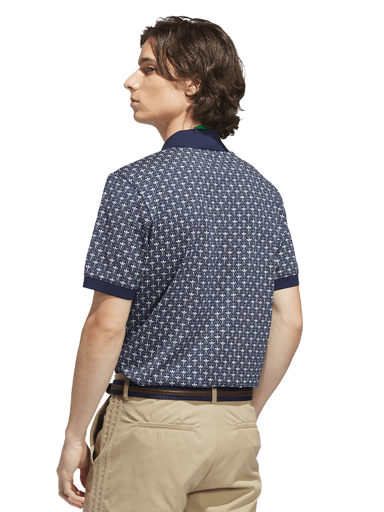 adidas Originals All Over Trefoil Polo - Night Indigo/Chalk White