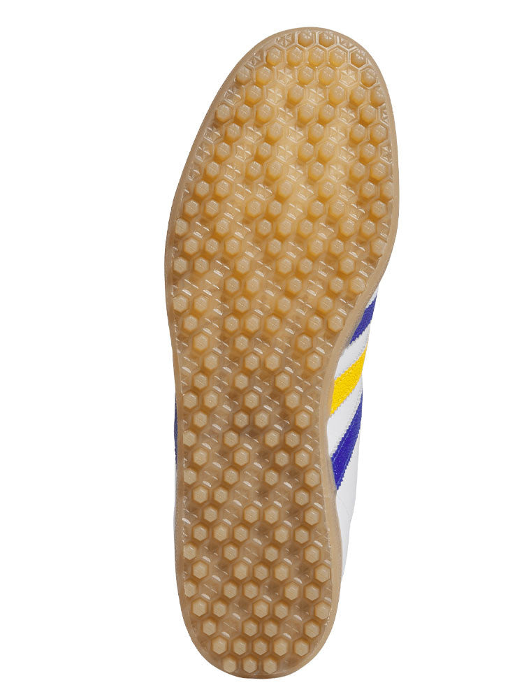 adidas Originals Gazelle Leather Spikeless Golf Shoes - Ftwr White/Blue/Yellow