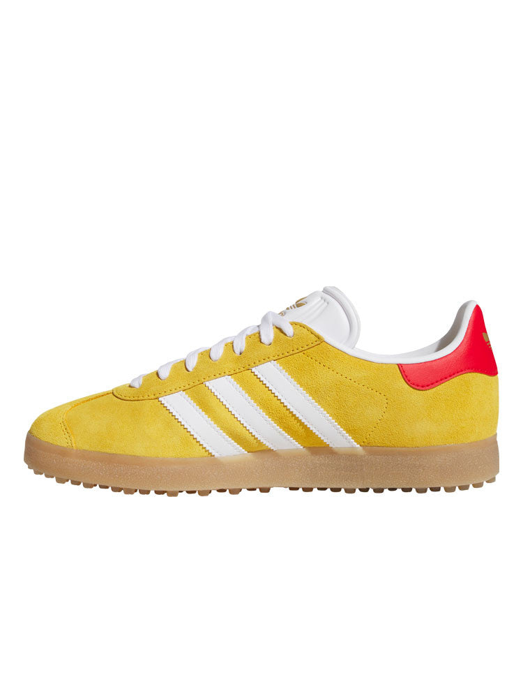 adidas Originals Gazelle Spikeless Golf Shoes - Bold Gold/White/Better Scarlet