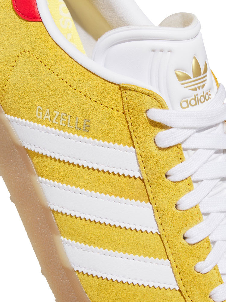 adidas Originals Gazelle Spikeless Golf Shoes - Bold Gold/White/Better Scarlet
