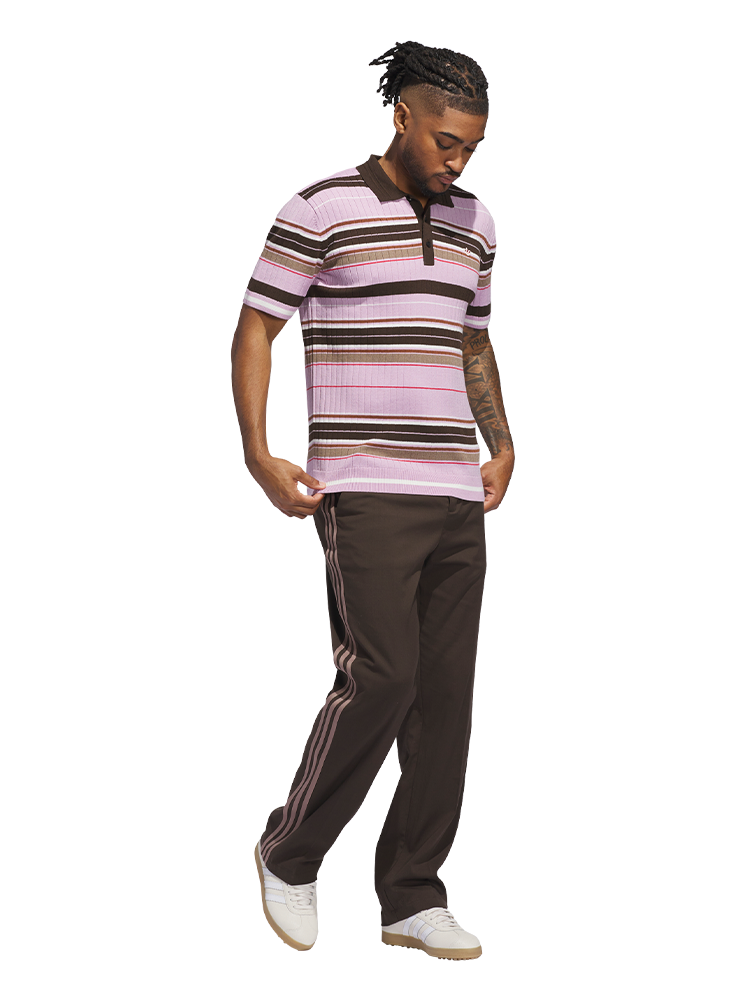 adidas Originals Knit Polo - Bliss Lilac/Dark Brown