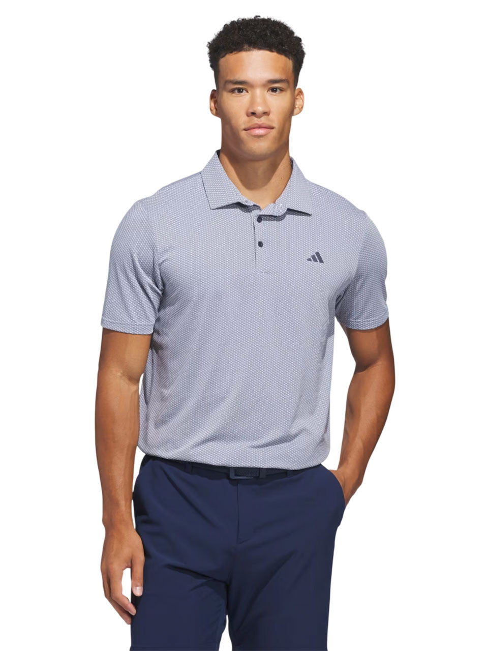 adidas Performance Textured Polo Shirt - White/Collegiate Navy