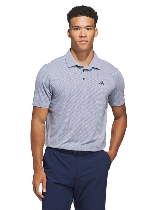 adidas Performance Textured Polo Shirt - White/Collegiate Navy