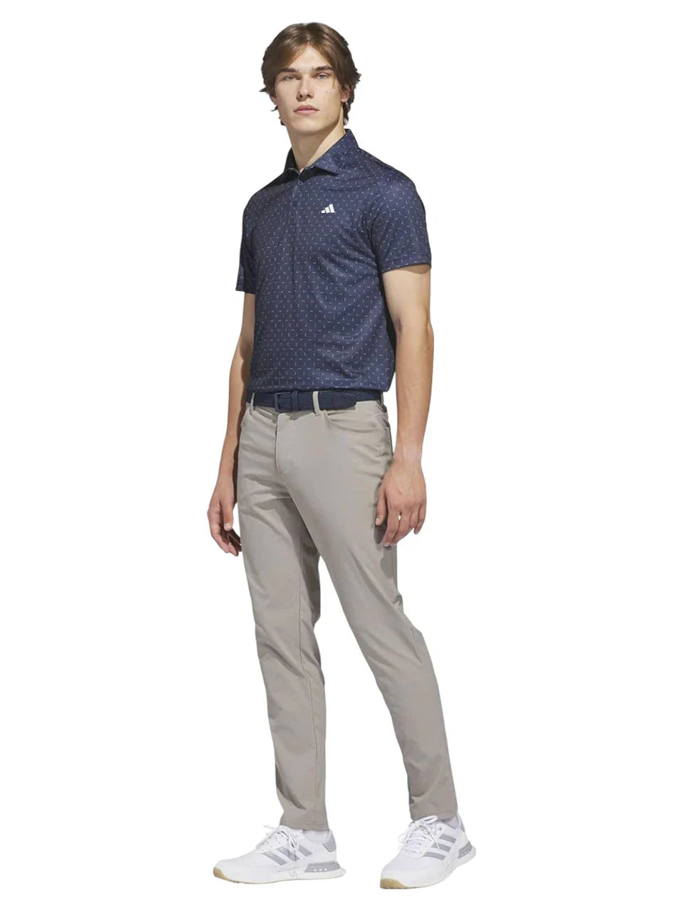 adidas Performance Textured Print Polo Shirt - Collegiate Navy/White