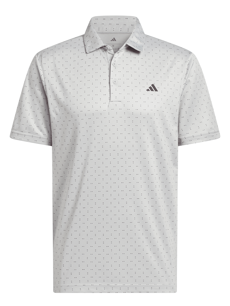 adidas Performance Textured Print Polo Shirt - Grey Two/Black