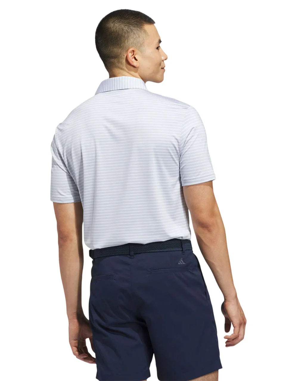 adidas Performance Two-Colour Stripe Polo Shirt - Clear Grey/White