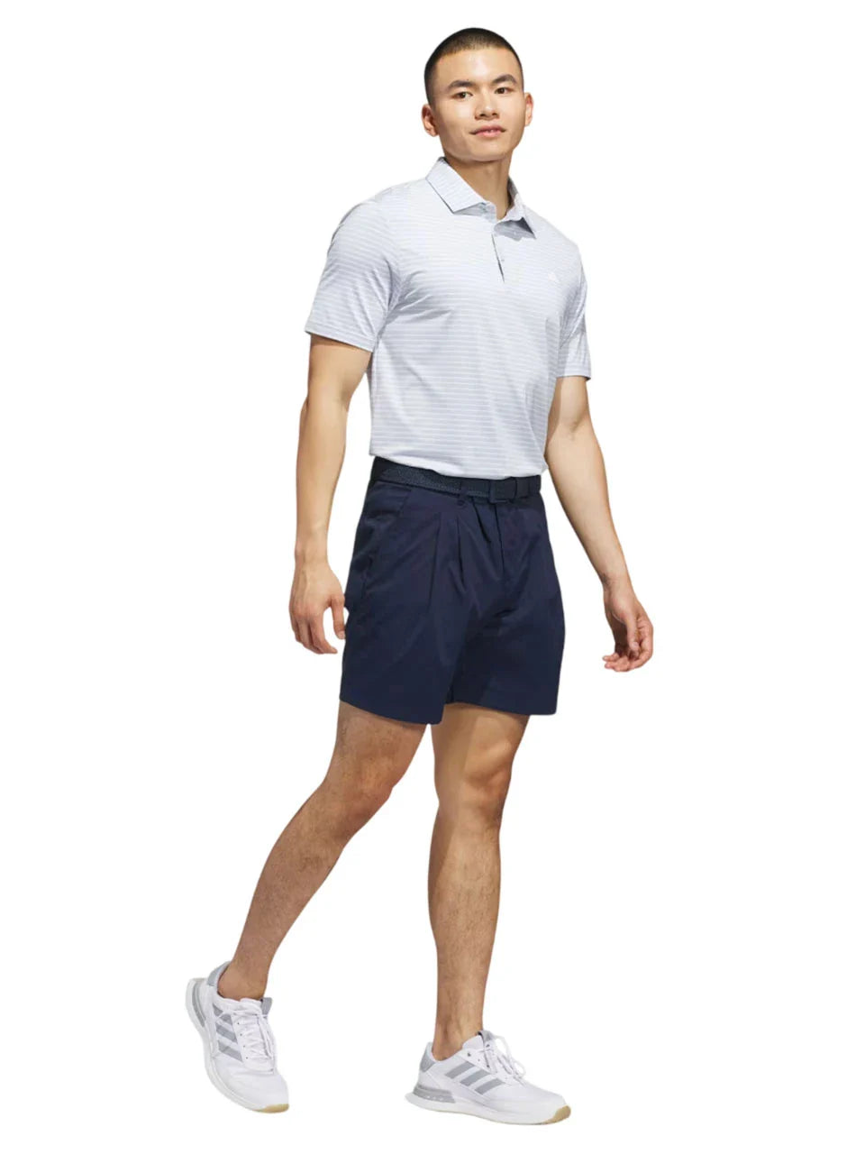 adidas Performance Two-Colour Stripe Polo Shirt - Clear Grey/White