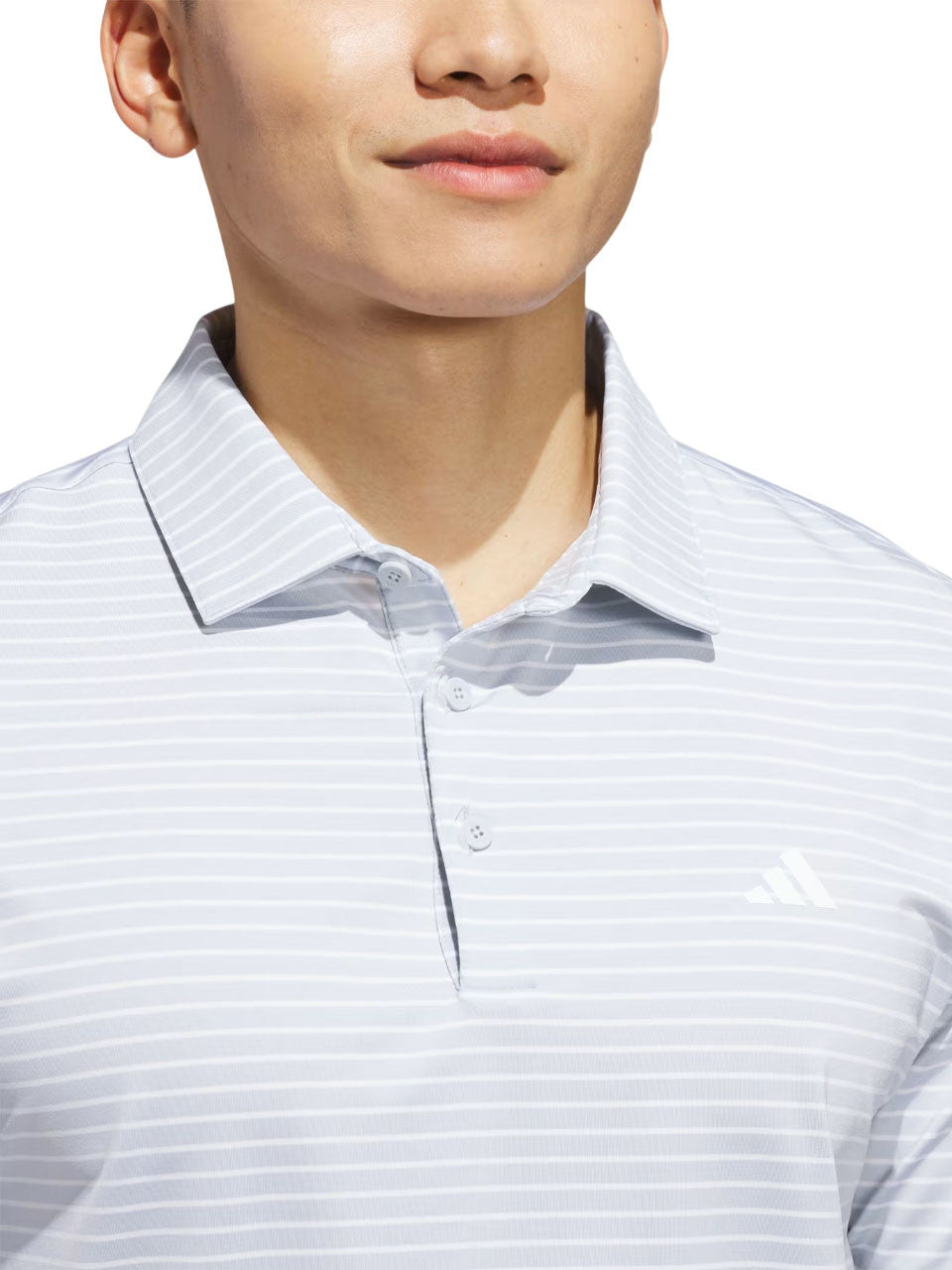 adidas Performance Two-Colour Stripe Polo Shirt - Clear Grey/White