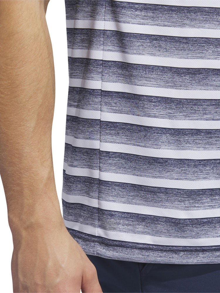 adidas Two-Colour Striped Polo Shirt - Collegiate Navy/White