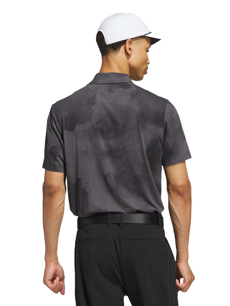 adidas Ultimate365 Printed Cool Feeling Tour Polo Shirt - Black/Grey Six