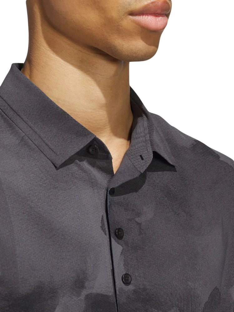 adidas Ultimate365 Printed Cool Feeling Tour Polo Shirt - Black/Grey Six