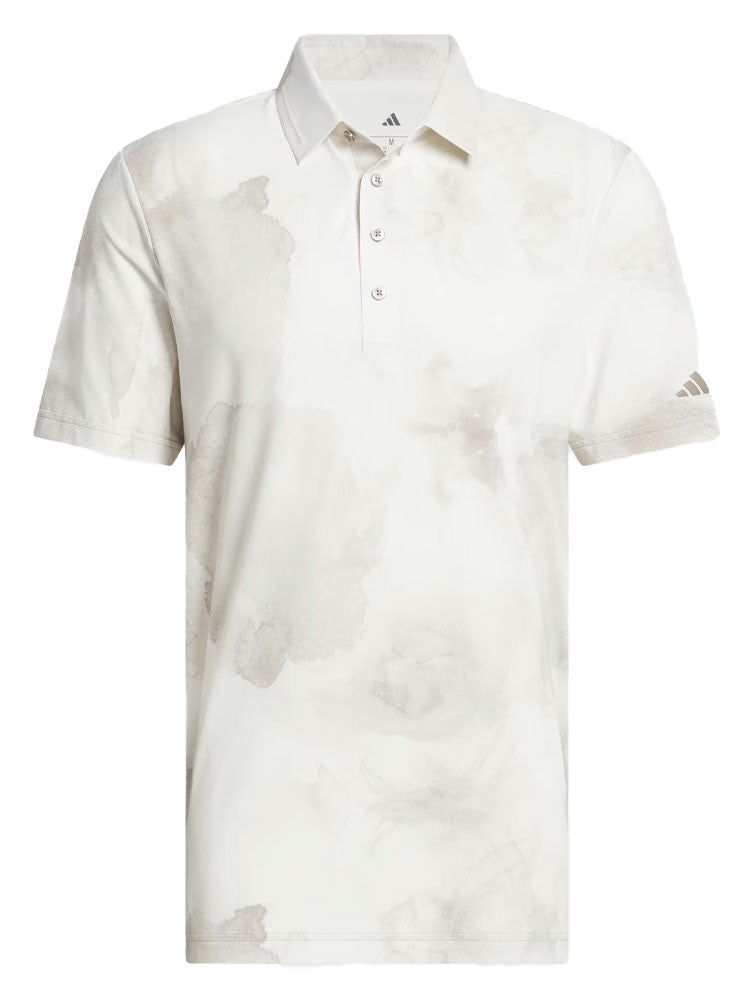 adidas Ultimate365 Printed Cool Feeling Tour Polo Shirt - Putty Beige/White