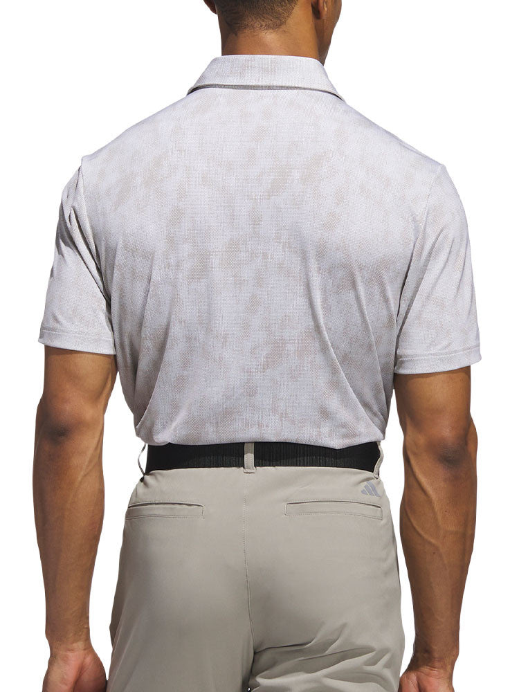 adidas Ultimate365 Textured Print Polo Shirt - Alumina/Putty Beige
