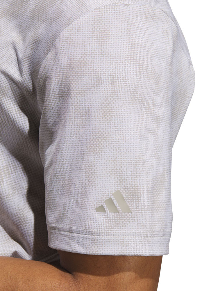adidas Ultimate365 Textured Print Polo Shirt - Alumina/Putty Beige