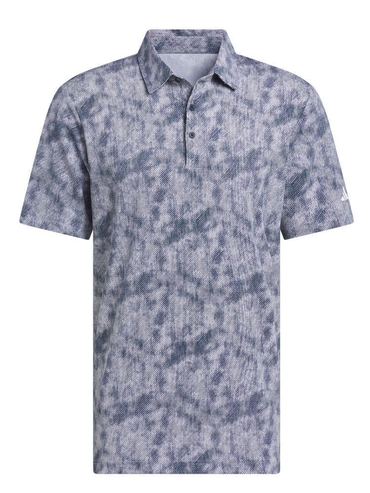 adidas Ultimate365 Textured Print Polo Shirt - Collegiate Navy/White