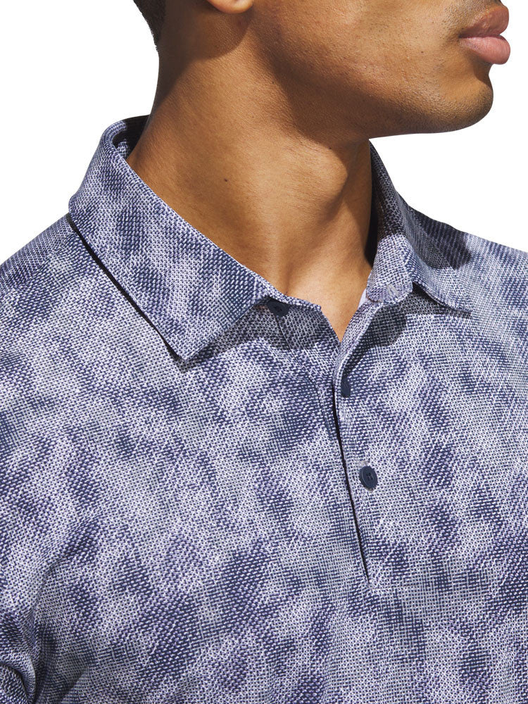 adidas Ultimate365 Textured Print Polo Shirt - Collegiate Navy/White