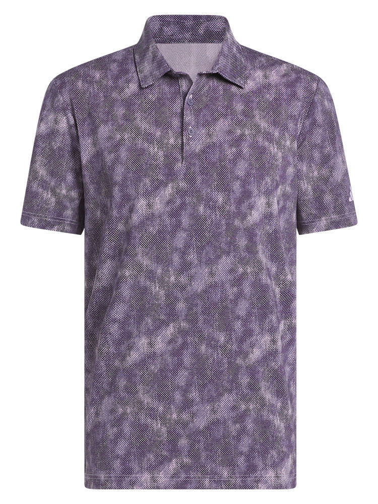 adidas Ultimate365 Textured Print Polo Shirt - Powder Plum/Preloved Violet