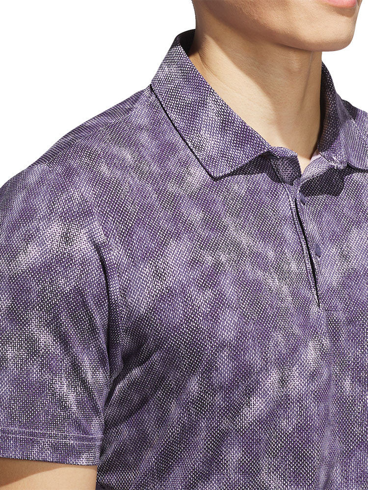 adidas Ultimate365 Textured Print Polo Shirt - Powder Plum/Preloved Violet